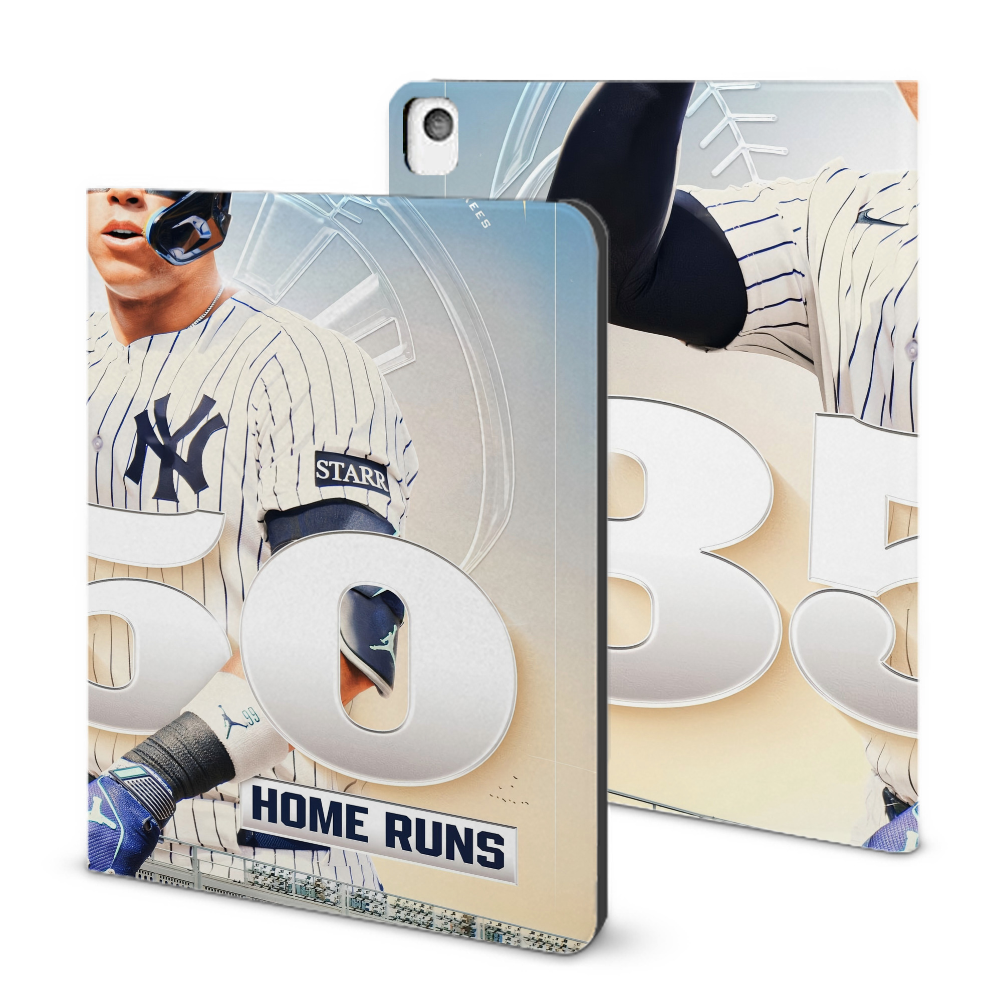 Aaron Judge's 350th Career Home Runs IPad Book-Style Case With Pencil Slot – Slim PU & TPU Cover – Full Protection, Precise Fit, Water & Scratch Resistant